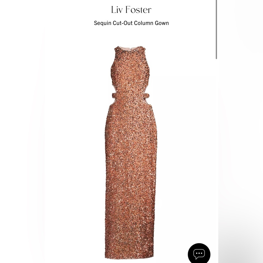 Liv Foster Sequin Cut-Out Column Gown